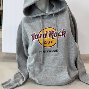 Hard Rock Cafe Gray Sweatshirt with Red and Yellow Logo